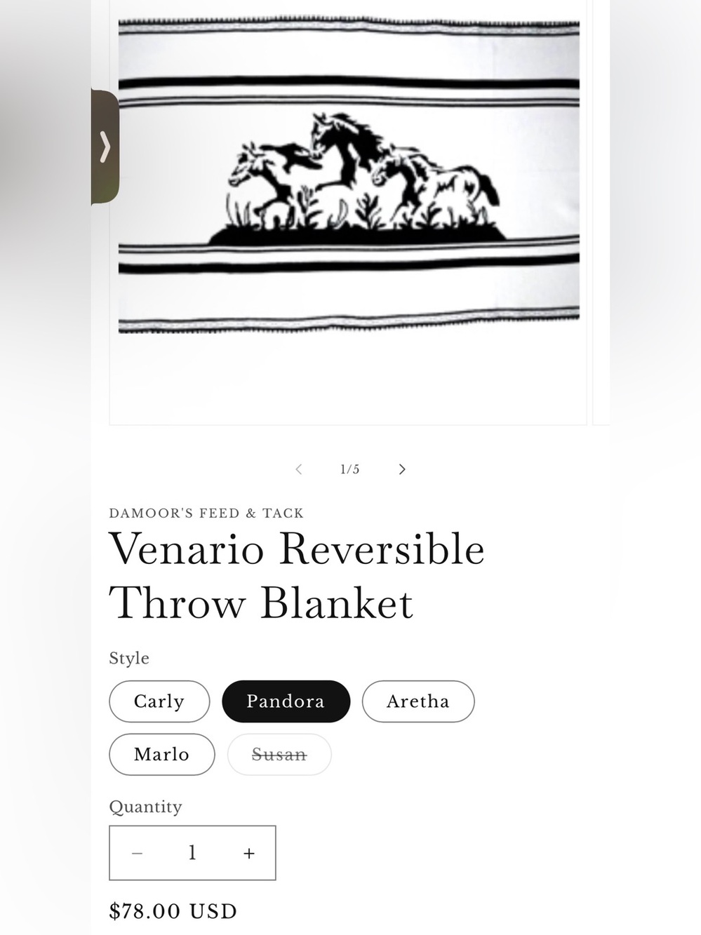 Venario Pandora Reversible Throw Blanket - Black & White - Size: 72" x 60"